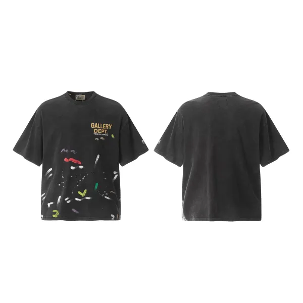 Gallery Dept. Paint Splatter Oversized T-Shirt Black - 1