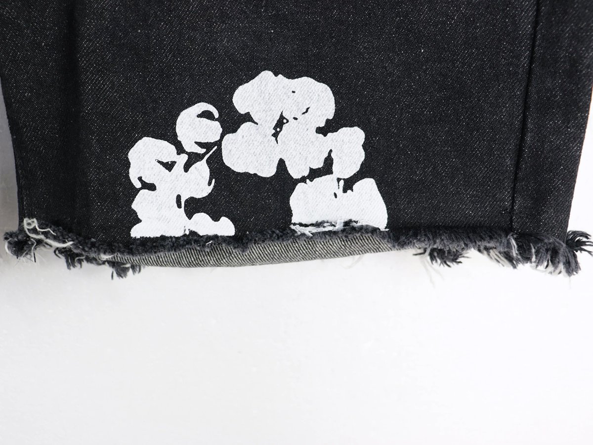 Denim Tears Floral Print Black Denim Shorts product detail 14 in Litbuy spreadsheet finds