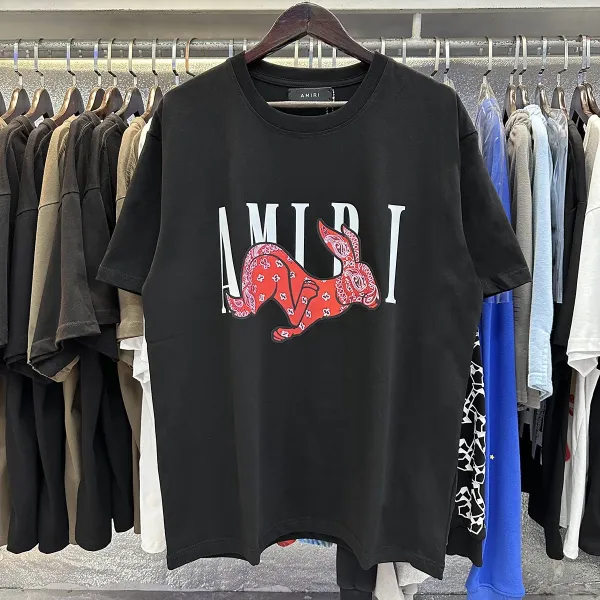 Amiri Bandana Rabbit Logo White T-Shirt - 31