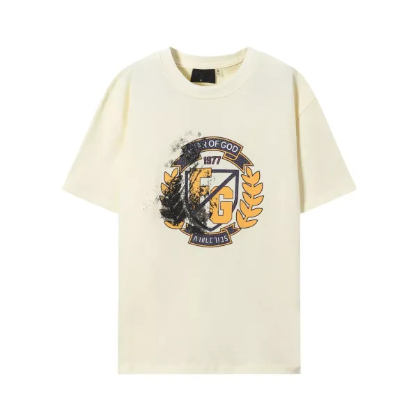 Fear of God Essentials Crest Print Cream T-Shirt - 1