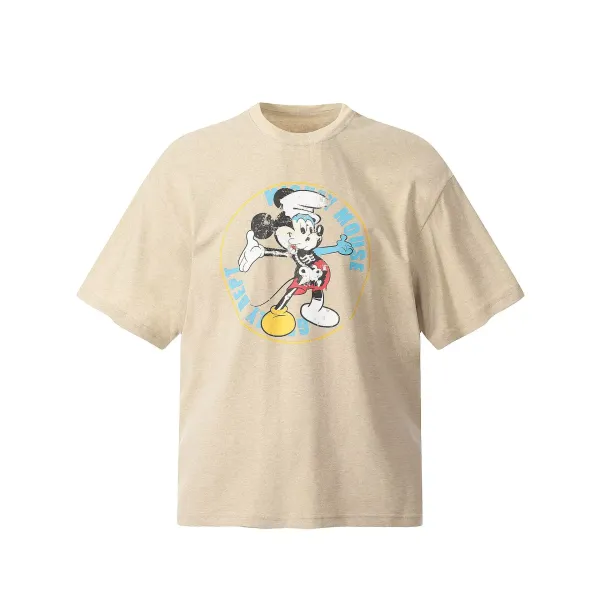 Gallery Dept x Disney Mickey Mouse Skeleton Graphic Beige T-Shirt - 1