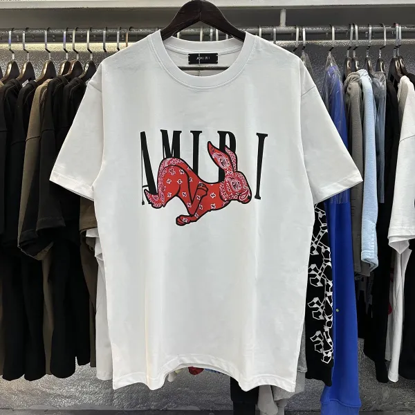 Amiri Bandana Rabbit Logo White T-Shirt - 28
