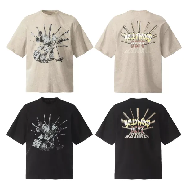 Gallery Dept x Disney Mickey Mouse Vintage Circle Print Black T-Shirt - 5