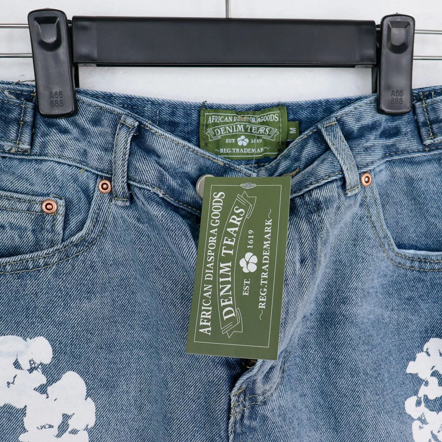 Off-White Circular Print White Denim Shorts - 10
