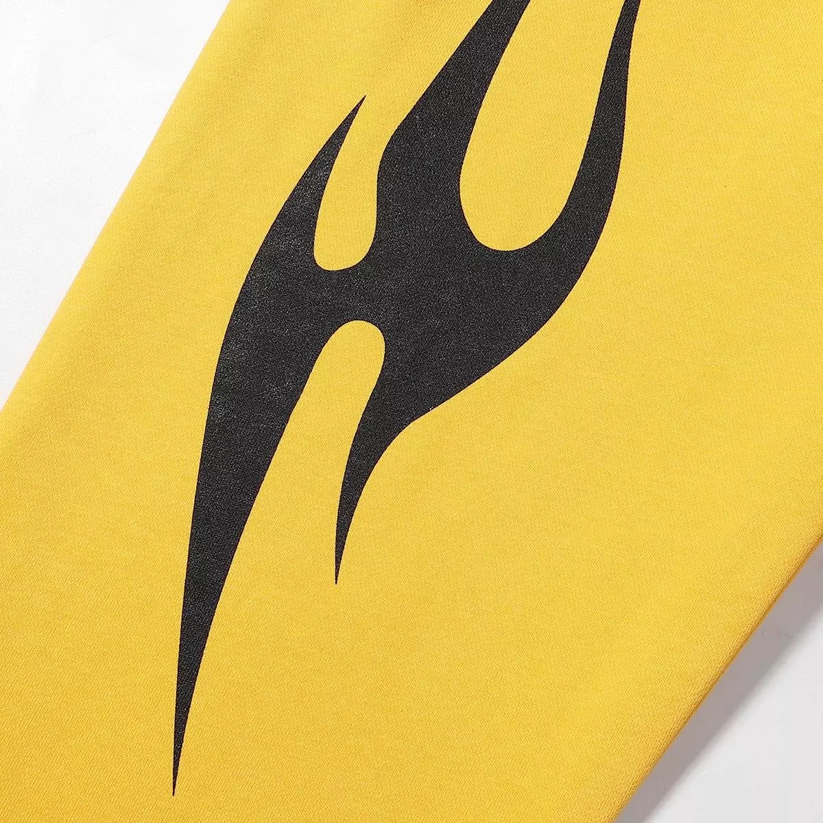 Design Flame Print Yellow Sweatpants - 25