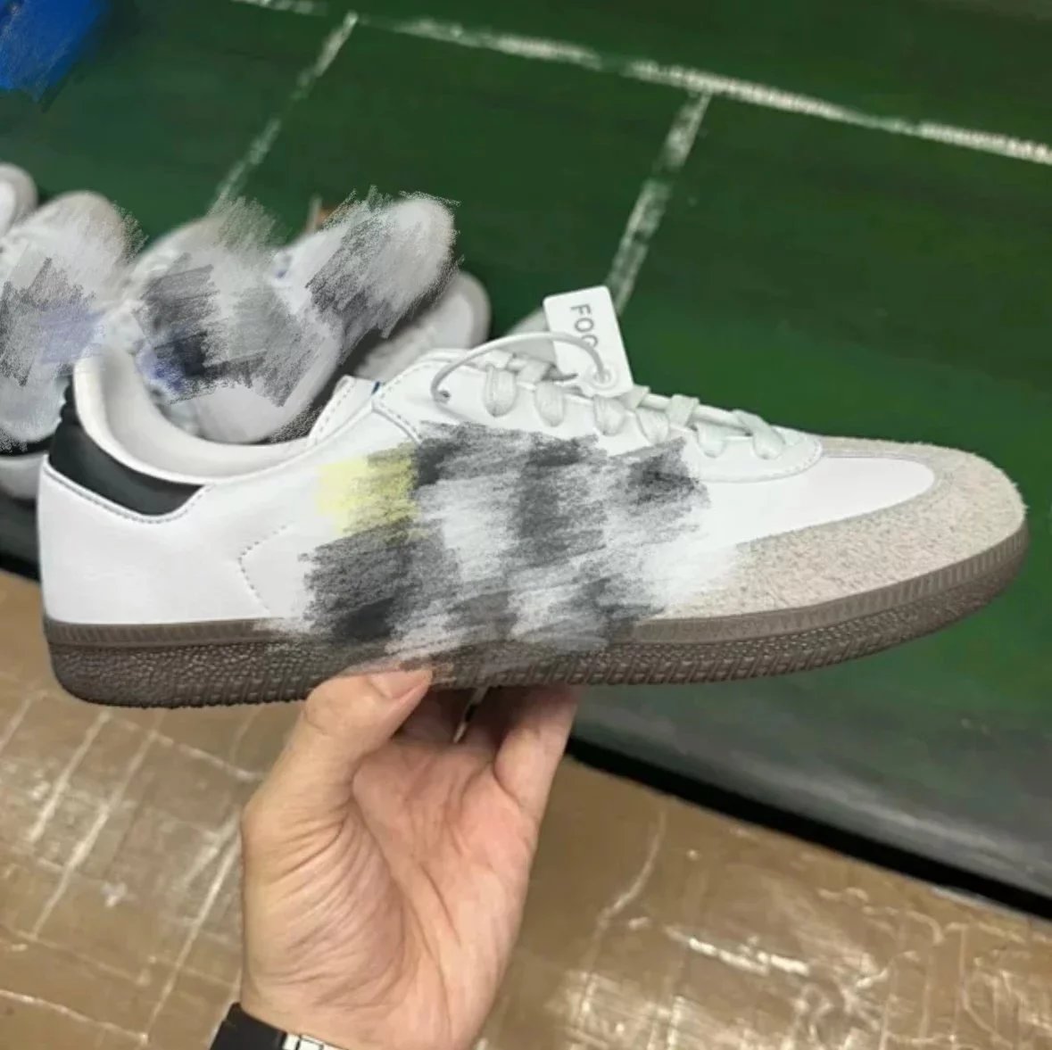 Black White Gray Split Leather B75806 OG