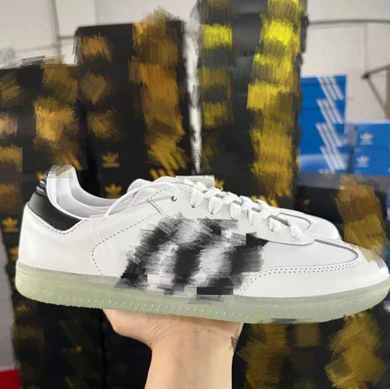 Jason Dill White Black Full-Grain Leather GZ4730