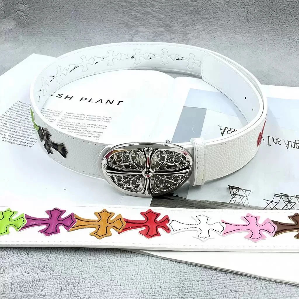 [15 Colorful Crosses on White Background, Round Cross] Belt