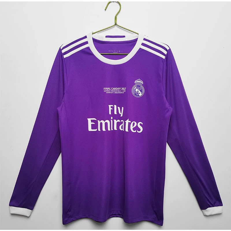 AC Milan 06-07 Retro Long Sleeve T-Shirt — Long-sleeve Real Madrid away kit 16/17 colorway — USFans Spreadsheet photo