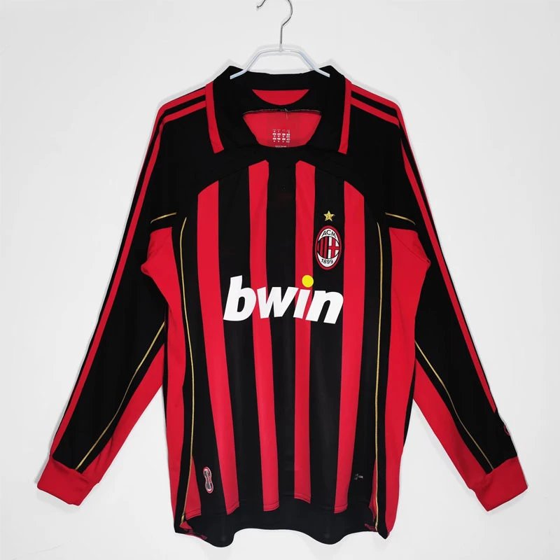 AC Milan 06-07 Retro Long Sleeve T-Shirt — Long-sleeve AC home kit 06/07 colorway — USFans Spreadsheet photo