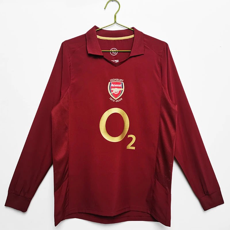 AC Milan 06-07 Retro Long Sleeve T-Shirt — Long-sleeve Arsenal home kit 05/06 colorway — USFans Spreadsheet photo