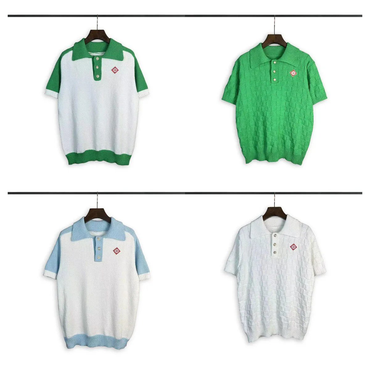 Color blocking short sleeved top for men and women, spring and summer new style, casual and fashionable lapel
