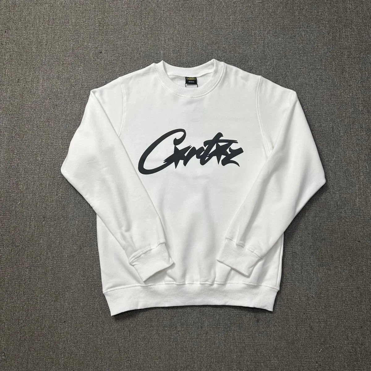 Corteiz Script Logo Crewneck Sweater White