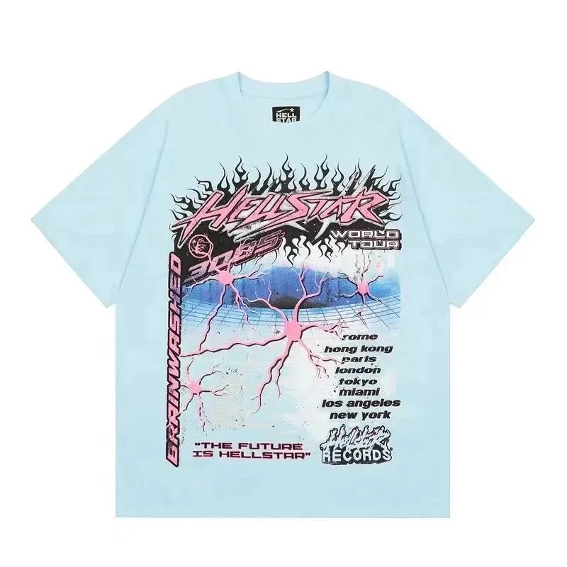 Hellstar Brainwashed World Tour T-shirt Light Blue