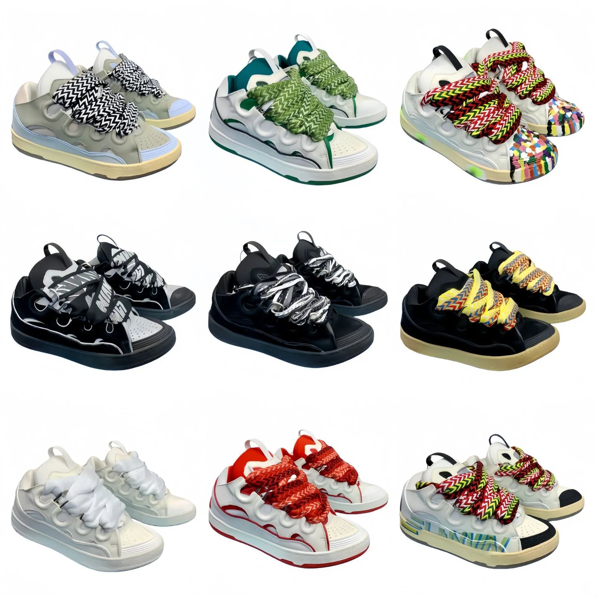 DJ ins Lang Fan Bread Dad Shoes Men's and Women's Leather Splicing Strap CURB Shoes De Xun Trendy Sports and Leisure Board Shoes - AGT Channel - OMGBUY