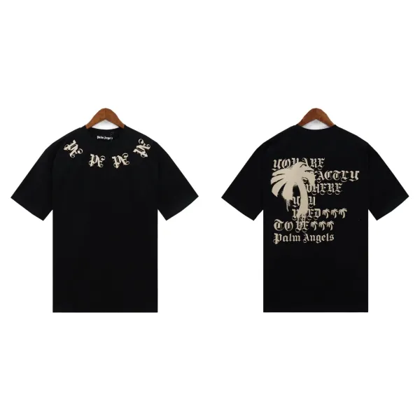 Palm Angels Palm Tree Graphic T-Shirt Black - 1