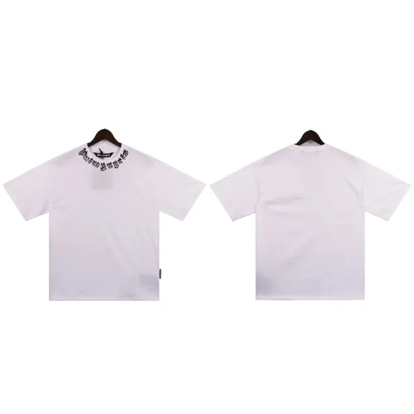 Palm Angels Gothic Collar White T-Shirt - 1