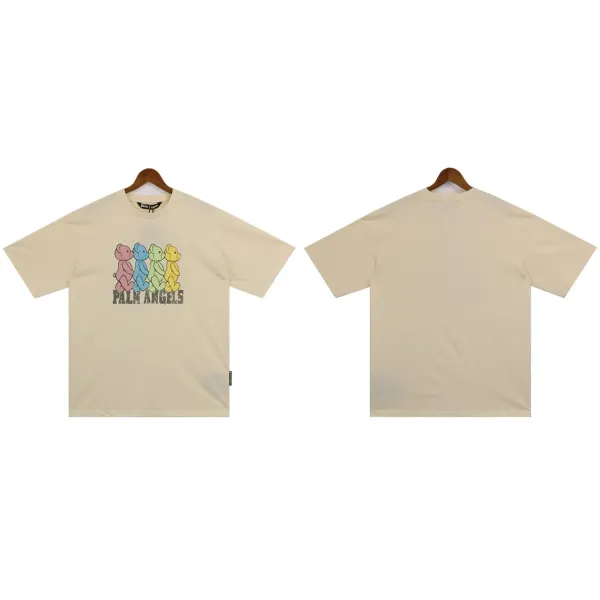 Palm Angels Four Bears Graphic T-Shirt Beige - 1