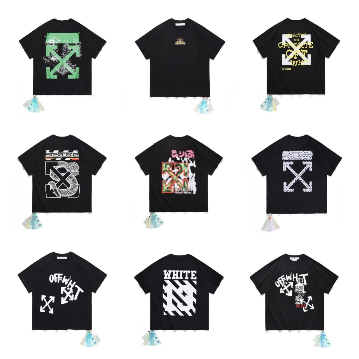 25N Cross-border Summer Collection: OFF Religious Oil Painting Print Oversized Unisex Loose-Fit OW Short Sleeve T-Shirt