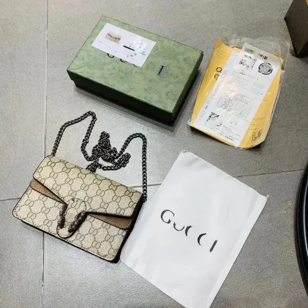 Gucci Dionysus Mini GG Marmont Crossbody Bag Beige - 1