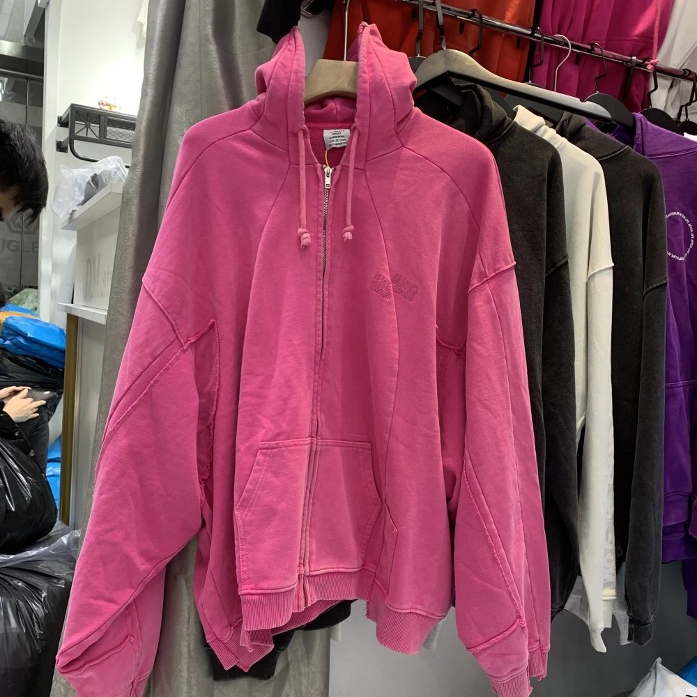 v666 Rose Red Zipper Washed