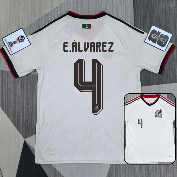 Adidas Mexico National Team 2023 Away Jersey White E. Álvarez #4 - 1