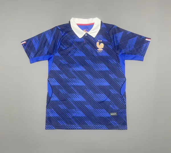 France National Team 1998 Away Jersey Blue Geometric Pattern Polo - 1
