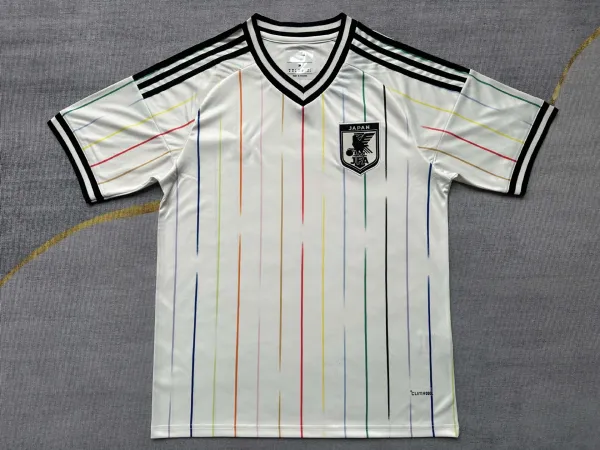 Adidas Japan National Team 2023 Away Jersey White Multicolor Stripes - 1