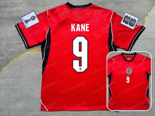 England National Team 2022 World Cup Away Jersey Kane #9 Red - 1