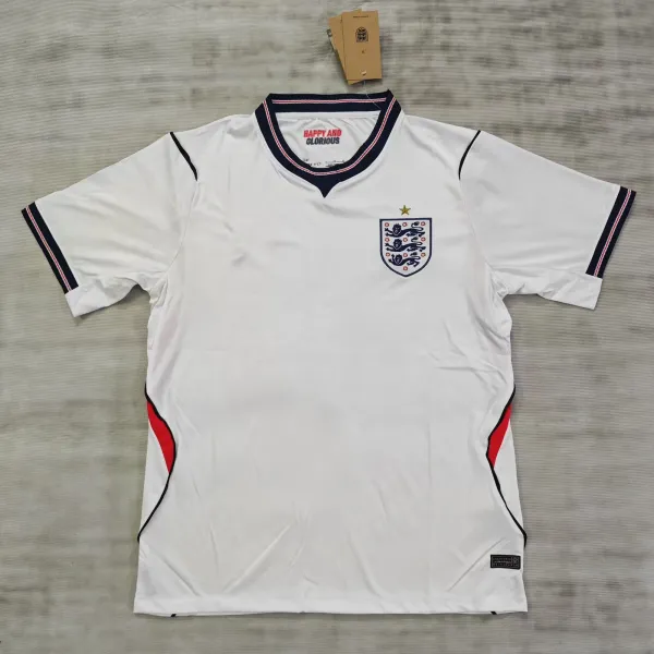 England National Team Away Jersey White with Navy and Red Accents Jersey - 1