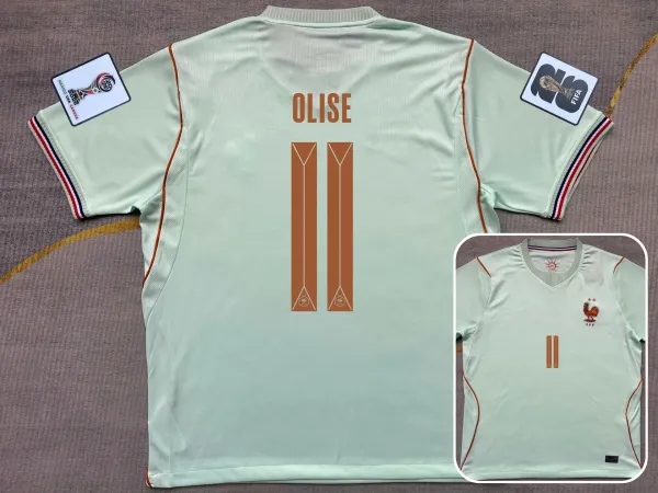 France National Team 2026 World Cup Qualifier Away Jersey - Olise #11 Mint Green - 1