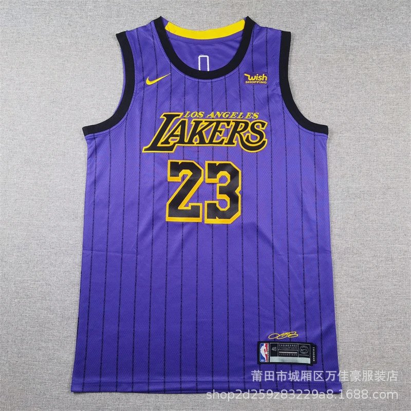 Lakers 23 City Edition Purple Stripe