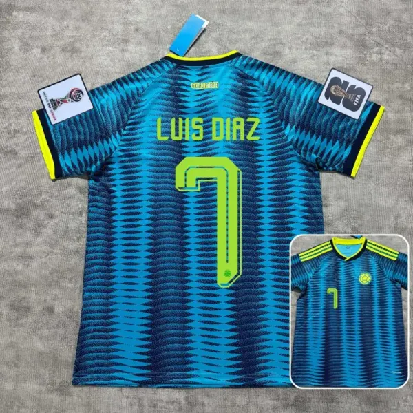 Adidas Colombia 2019 World Cup Away Jersey Blue-Green Luis Diaz #7 - 1