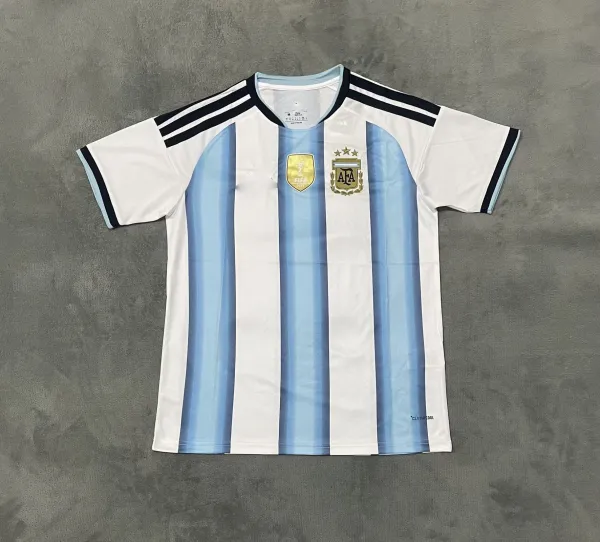 Adidas Argentina National Team Home Jersey 2022 White Light Blue Striped Jersey - 1