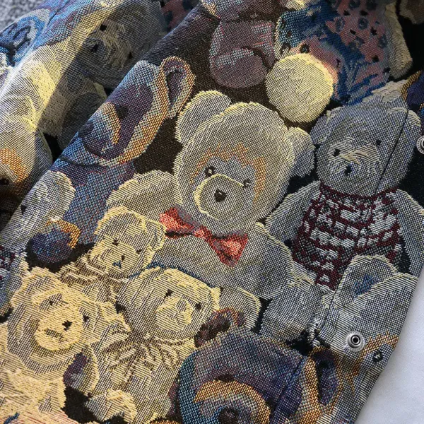 Unbranded Teddy Bear Print Denim Jacket Multicolor Outerwear - 6