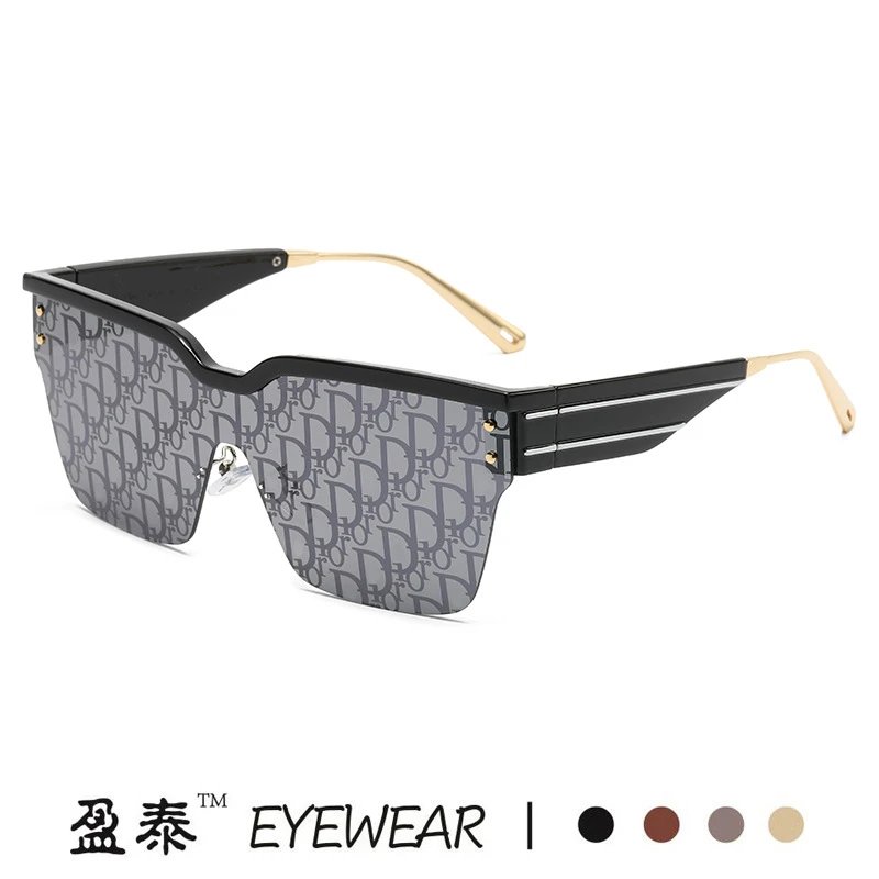 Letter Print Shield Sunglasses