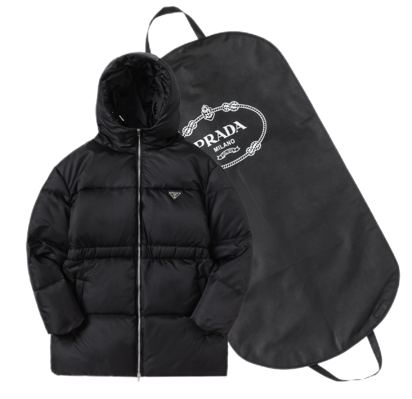Prada Re-Nylon Cropped Puffer Jacket Black Down Jacket - 3