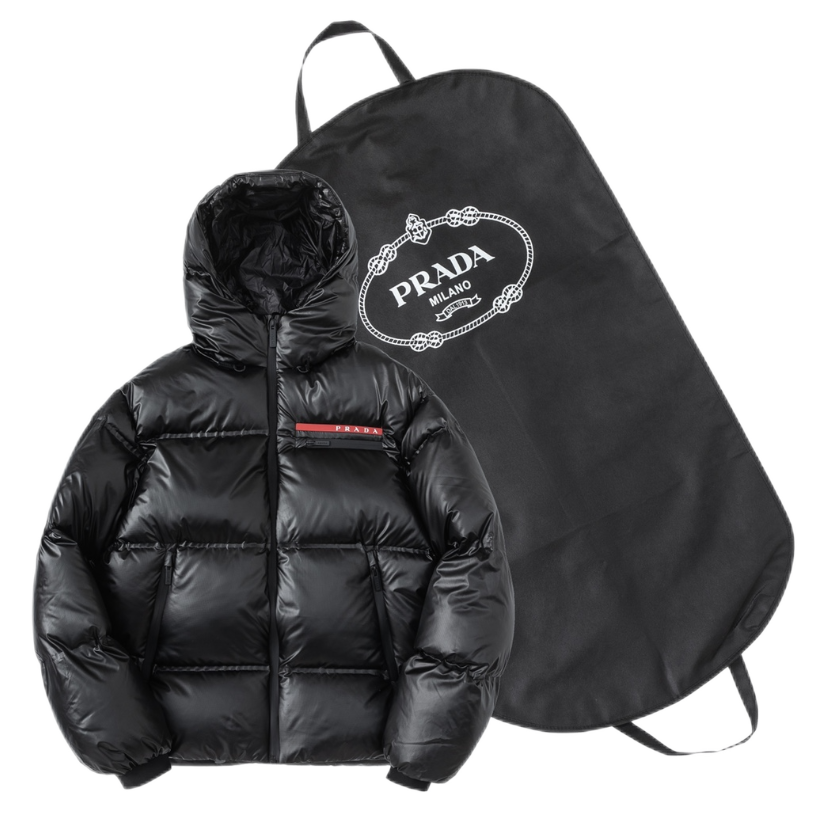 Prada Re-Nylon Cropped Puffer Jacket Black Down Jacket - 7