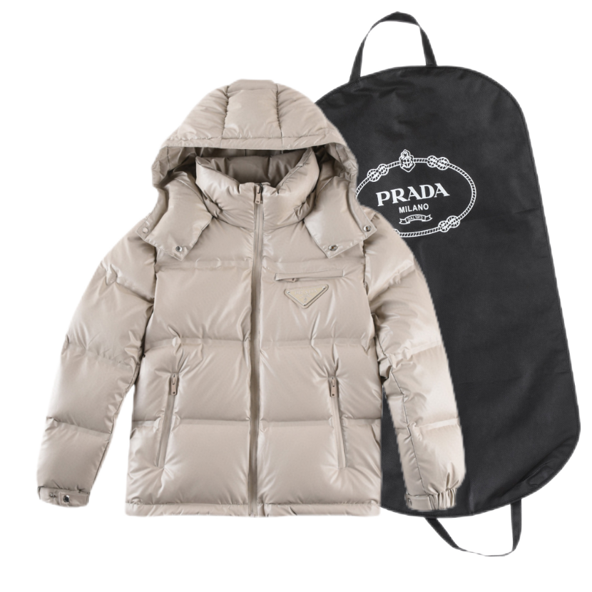 Prada Re-Nylon Cropped Puffer Jacket Black Down Jacket - 8