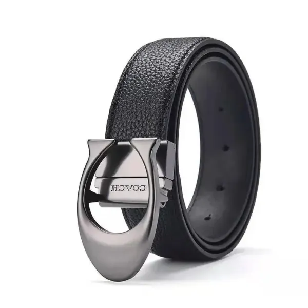 Coach Signature Reversible Belt Black Leather Belt - 1