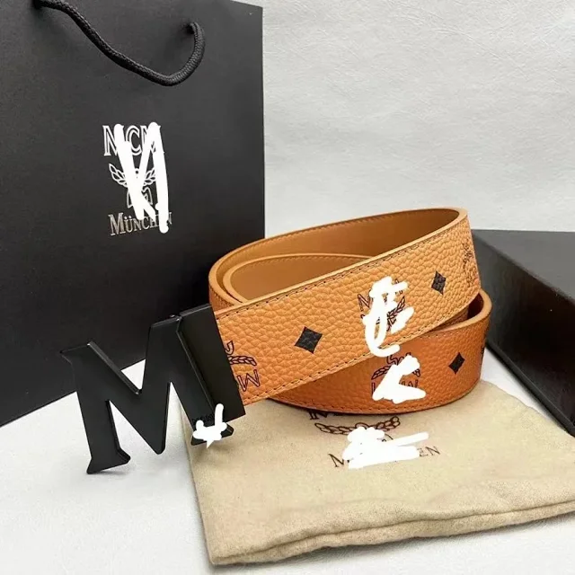 MCM Belts Logo Buckle Monogram Belt product detail image 9