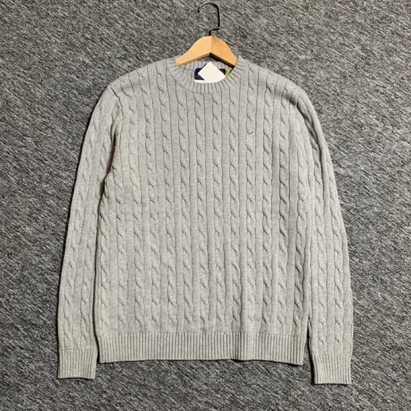 Ralph Lauren Cable Knit Crewneck Sweater Gray - 1
