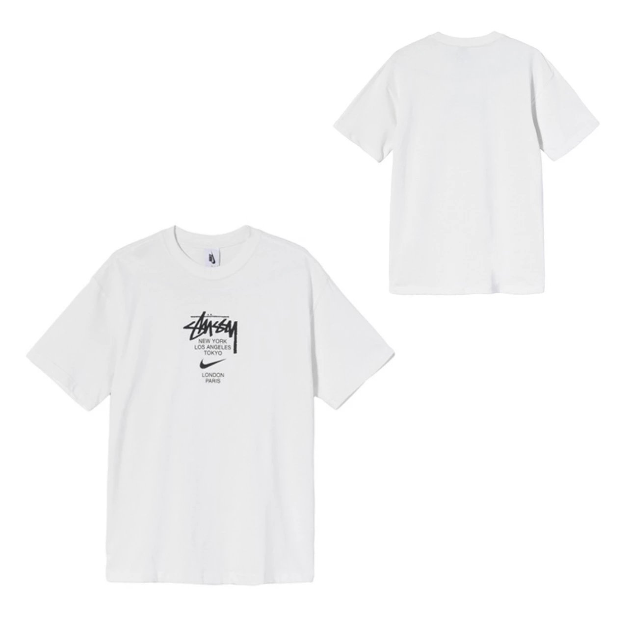 White Stussy Painter Graphic T-Shirt