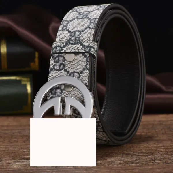 Gucci GG Marmont Belt Beige Brown Canvas Leather Belt - 3