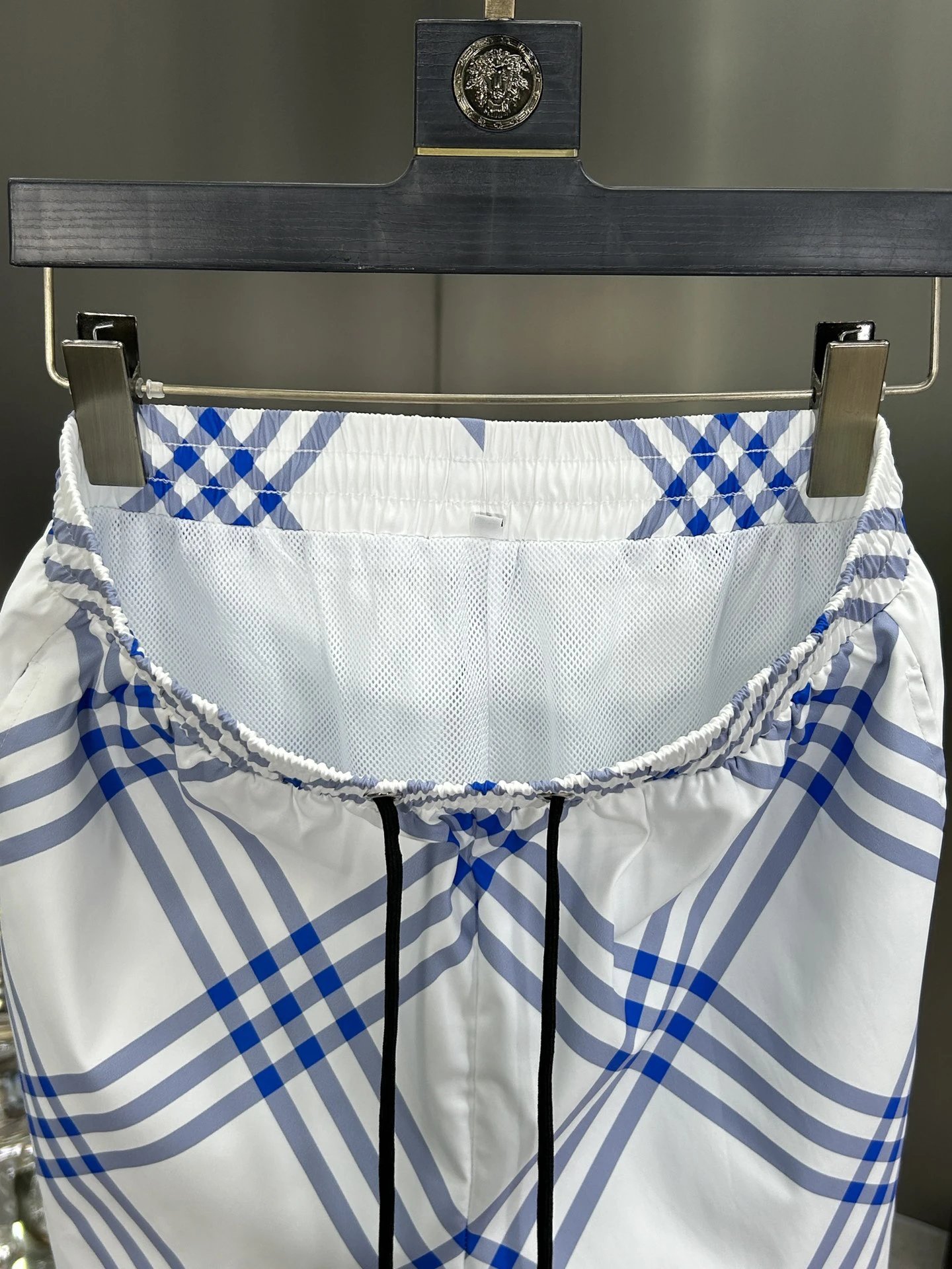 Balenciaga Blue Plaid Men's Summer Shorts