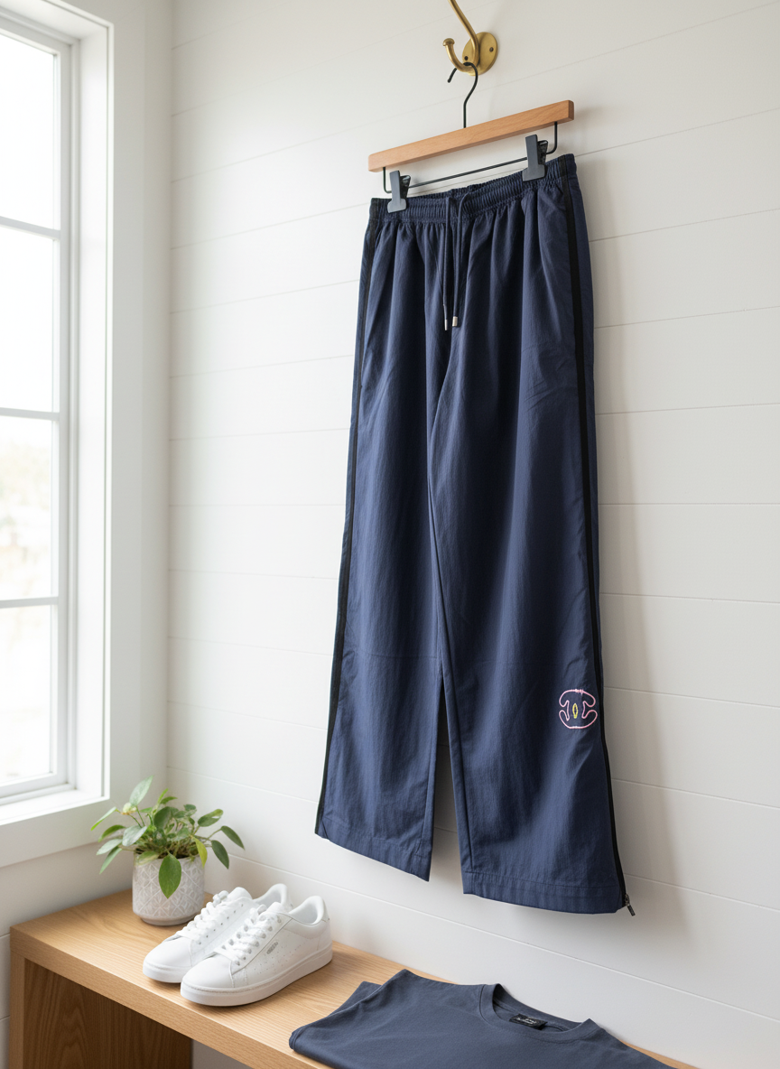 CHANEL Navy Wide Leg Drawstring Pants for Women