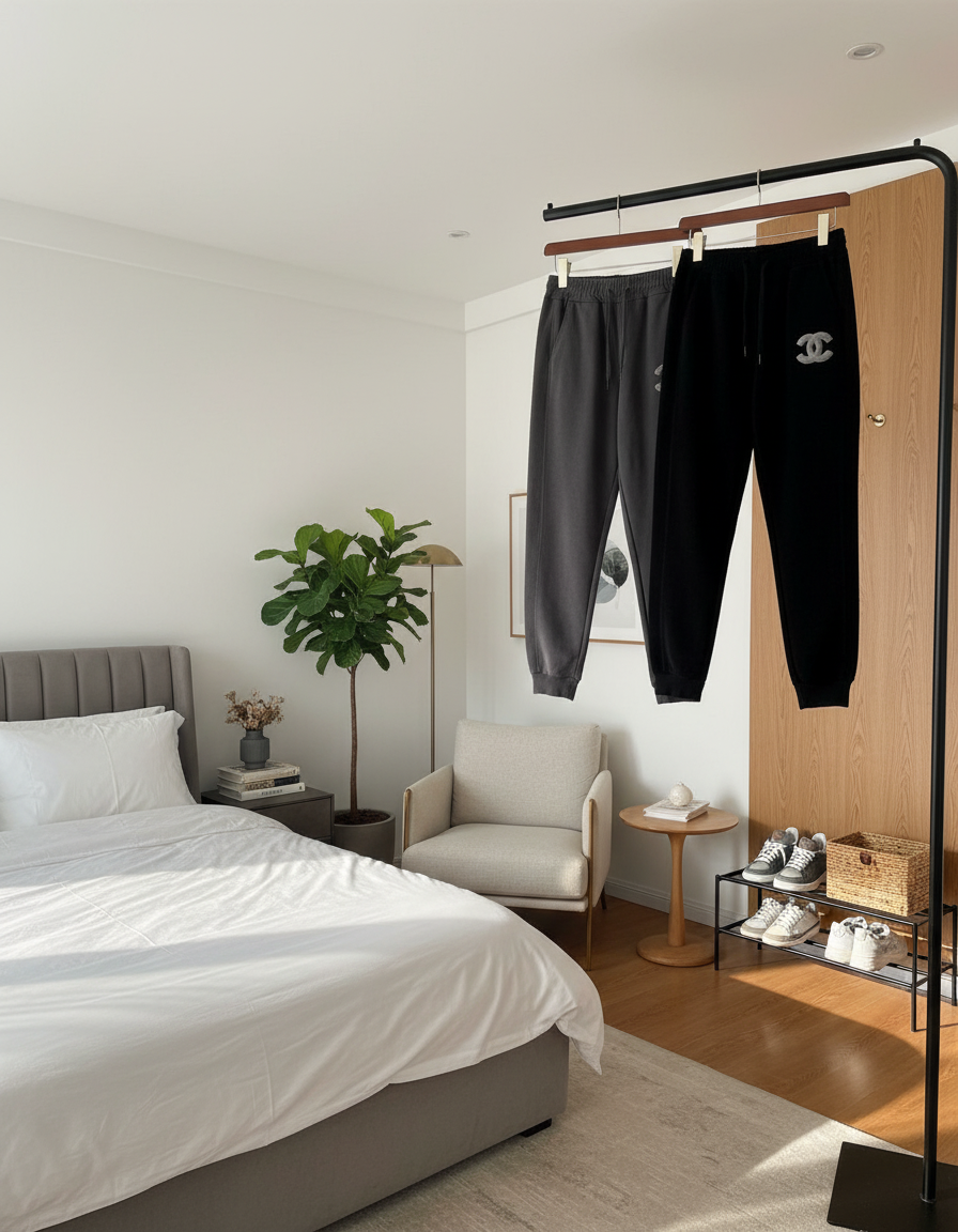 CHANEL Logo Cotton Jogger Pants for Women