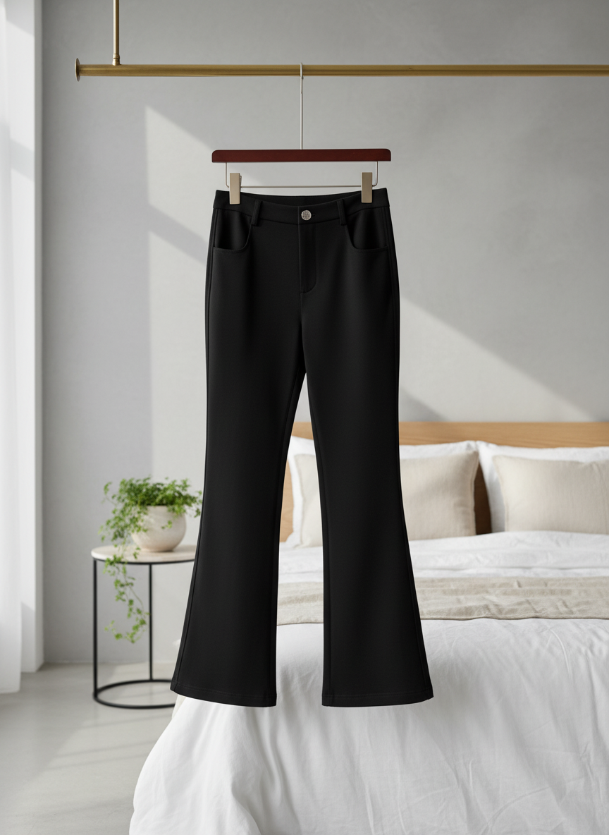 CHANEL Black High Waist Flared Women Pants