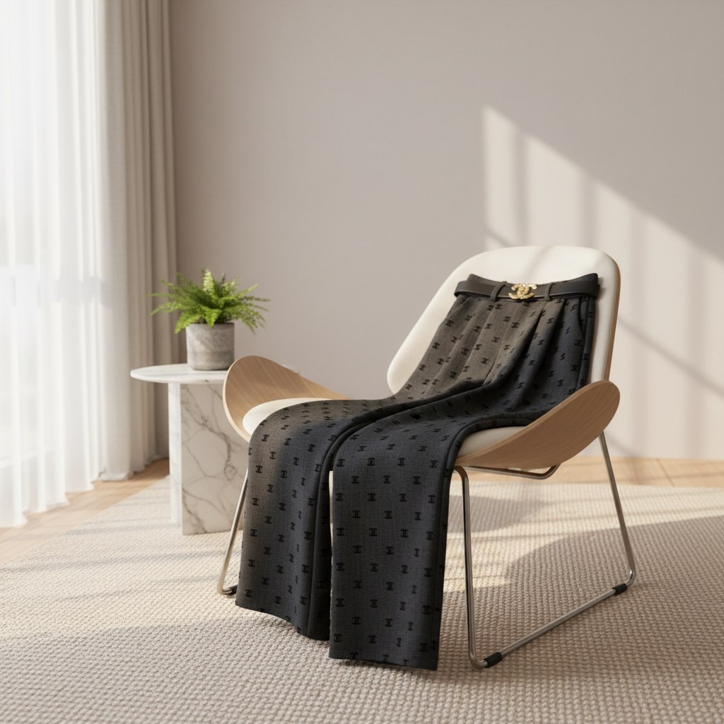 CHANEL High Waist Wide Leg Pants Women