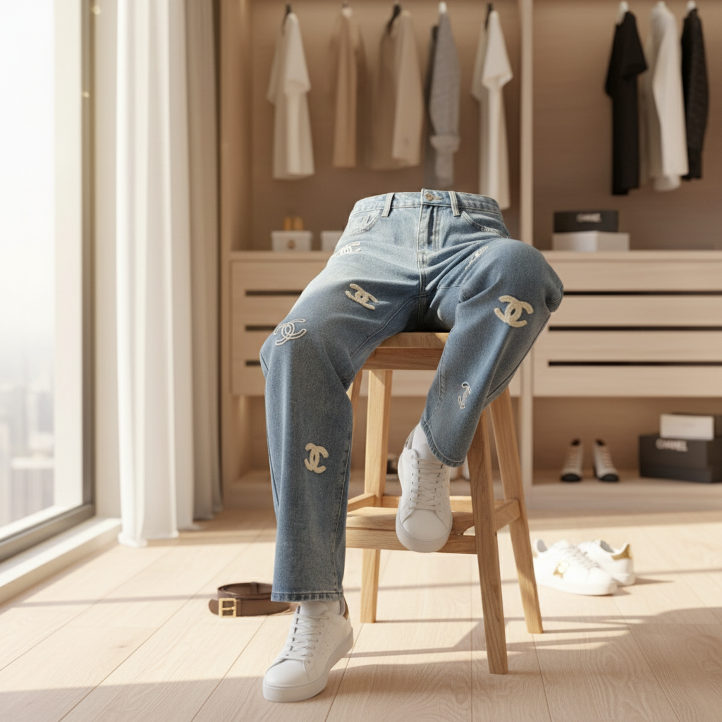 CHANEL High Waist Vintage Blue Women’s Jeans